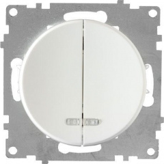 Выключатель OneKeyElectro Florence двойной с подсветкой белый 1E31801300 Киев