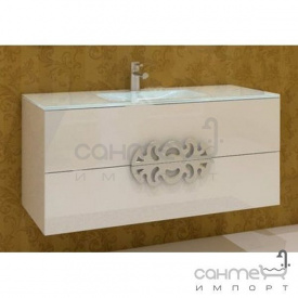 Тумба подвесная без раковины Marsan Malvine 1200 бисмарк фурнитура золото