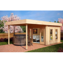 Беседка деревянная из профилированного бруса с закрытой комнатой 3х3 Каменское Доманёвка