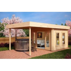 Беседка деревянная из профилированного бруса с закрытой комнатой 3х3 Одесса Бровары