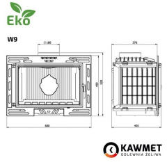Каминная топка KAWMET W9 9,8 кВт ECO 680х490х405 мм Полтава