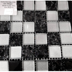 Скляна мозаїка Керамік Полісся Gretta Silver Black Mix колотое скло 300х300 мм Київ