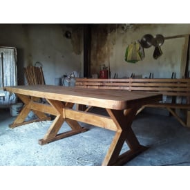 Комплект для сада из сосны стол 3000х900+2 скамейки