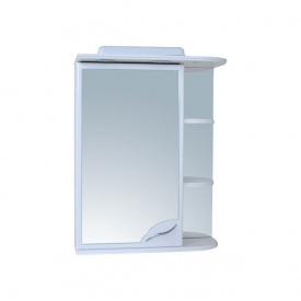 Шафа навісний дзеркальний для ванної кімнати БАЗИС 55 з підсвічуванням лівий Пік