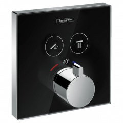 ShowerSelect Термостат для двох споживачів скляний СМ чорний хром HANSGROHE 15738600 Київ