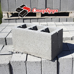 Блок строительный 390х120х190 серый Кропивницкий
