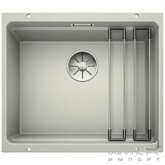 Гранітна кухонна мийка Blanco Etagon 500-U Silgranit з підставкою з нержавіючої сталі 521841 дзеркальна поліровка Луцьк