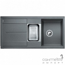 Гранітна плита, мийка на півтори чаші з сушкою Blanco Metra 6S Silgranit 513053 антрацит
