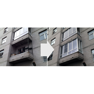 Балкон П-образный Prime Plast 2850х1450х850 мм