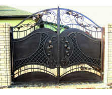Ворота ковані Київ для будинку закриті з художньою ковкою Legran