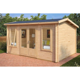 Беседка деревянная из профилированного бруса с закрытой комнатой 3.2х4.4 Житомирская область