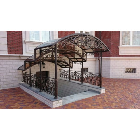 Фасадный козырёк кованный для коммерческой недвижимости Legran