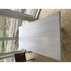 Стол обеденный дуб продольное сечение ламели в белом масле Самбор