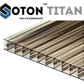 Стільниковий полікарбонат ТМ SOTON TITAN 8х2100х6000 мм бронзовий