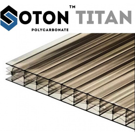 Стільниковий полікарбонат ТМ SOTON TITAN 10х2100х6000 мм бронзовий
