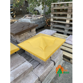 Копія - Кришка ковпак для забору Медуза жовта 450х450 мм