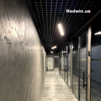 Офісна перегородка з алюмінію марки Aluron (Польща) серія 2 стекла з фарбуванням в колір антрацит