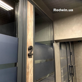Алюминиевая перегородка для офиса марки Aluron (Польша) серия в 1 или 2 стекла с покраской и плёнкой на стекле
