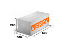 Газобетонний блок Aeroc D-500 300x200x600 мм гладкий