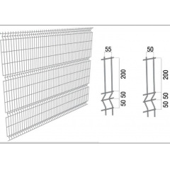 Сітка для огорожі 1.53 антрацит - ral 7016 / Zn + ППЛ / 3D / 4-4 / SZ Ізюм