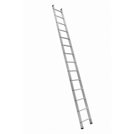 Алюминиевая односекционная приставная усиленная лестница на 14 ступеней (полупрофессиональная)