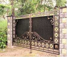 Ворота кованые с профнастилом Б0029пн Legran