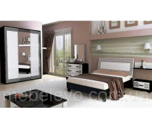 Спальня Віола 3Д білий глянець + чорний мат Миро-Марк