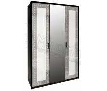 Шкаф Виола 3Д белый глянец + черный мат Миро-Марк