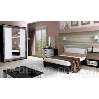 Спальня Віола 3Д білий глянець + чорний мат Миро-Марк