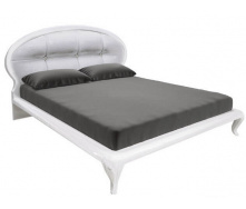 Кровать двухспальная Империя 160 мягкая спинка белый глянец с каркасом Миро-Марк