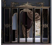 Шкаф Ева 6Д с короной черный глянец Миро-Марк