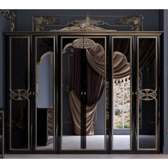 Шкаф Ева 6Д с короной черный глянец Миро-Марк