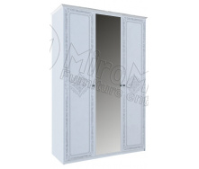 Шкаф Луиза 3Д с зеркалом белый глянец Миро-Марк