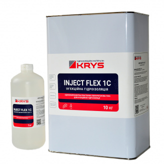 KRYS INJECT FLEX 1C - 1-компонентна еластична ін`єкційна піна Комплект 10 кг + 1 л Для деформаційних швів і тріщин