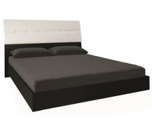 ліжко Терра 160 м`яка спинка білий глянець + чорний мат без каркаса Миро-Марк