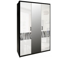 Шкаф Терра 3Д белый глянец + черный мат Миро-Марк