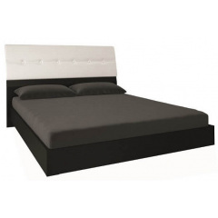 кровать Терра 160 мягкая спинка белый глянец + черный мат без каркаса Миро-Марк Чернигов