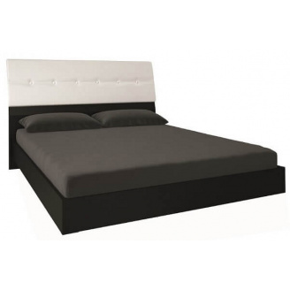 кровать Терра 160 мягкая спинка белый глянец + черный мат без каркаса Миро-Марк