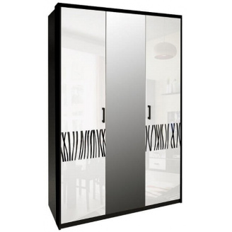 Шкаф Терра 3Д белый глянец + черный мат Миро-Марк