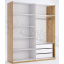 шкаф Ники 6Д дуб крафт + белый глянец комбинированные двери без зеркал Миро-Марк Киев