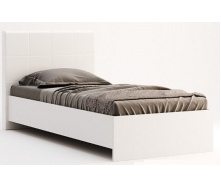 Ліжко односпальне Фемелі 80х190 білий глянець з каркасом Миро-Марк