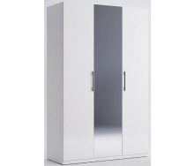 Шкаф Фемели 3Д белый глянец с зеркалом Миро-Марк