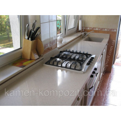 Стільниця для кухні c нижньої мийкою зі штучного литого каменю за індивідуальними розмірами Київ