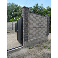 Колотий блок для забору 400x200x200 мм серый Ізюм