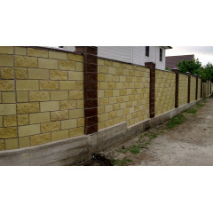 Колотий блок для забору 400x200x200 мм серый Ізюм