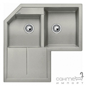 Гранитная кухонная мойка на полторы чаши с сушкой Blanco Metra 9Е Silgranit 515576 антрацит