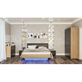 Спальня Б`янко 3Д дуб Артізан + графіт Світ меблів