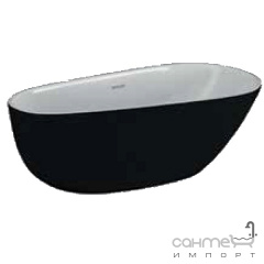 Отдельностоящая акриловая ванна Polimat Shila 170х85 00345 белая/матовый черный Херсон