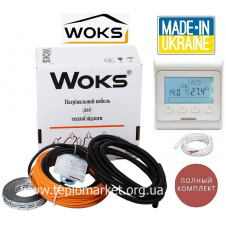 Тепла кабельна підлога Woks 12,3м²-15,4м²/2190Вт (123м) тонкий нагрівальний кабель під плитку з програмованим терморегулятором Е51