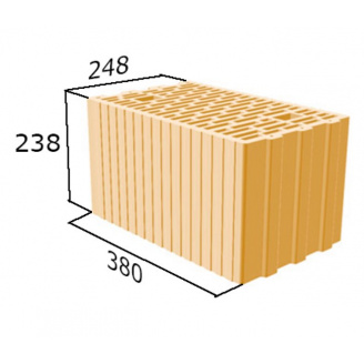 Керамічний блок Кератерм 250мм М-100 250х373х238 мм